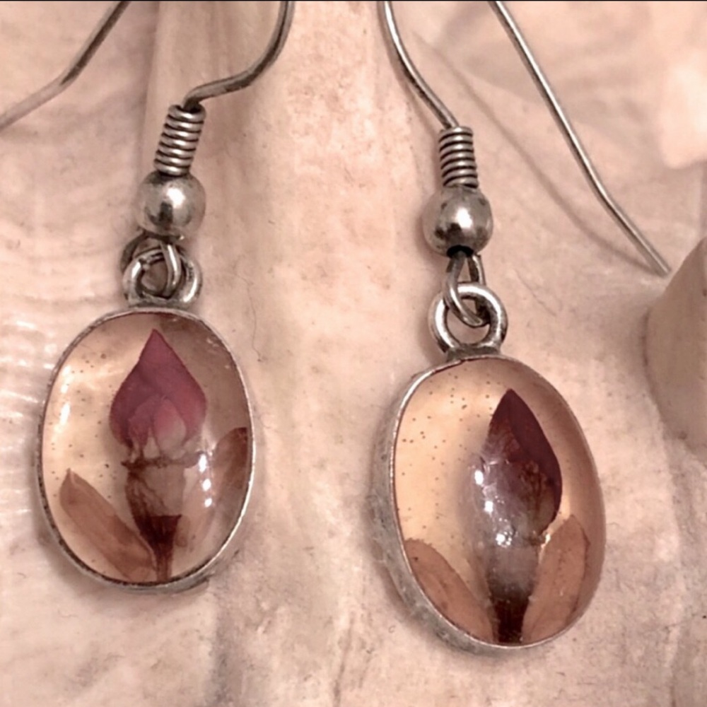 Handmade sterling silver flower earrings artisan made